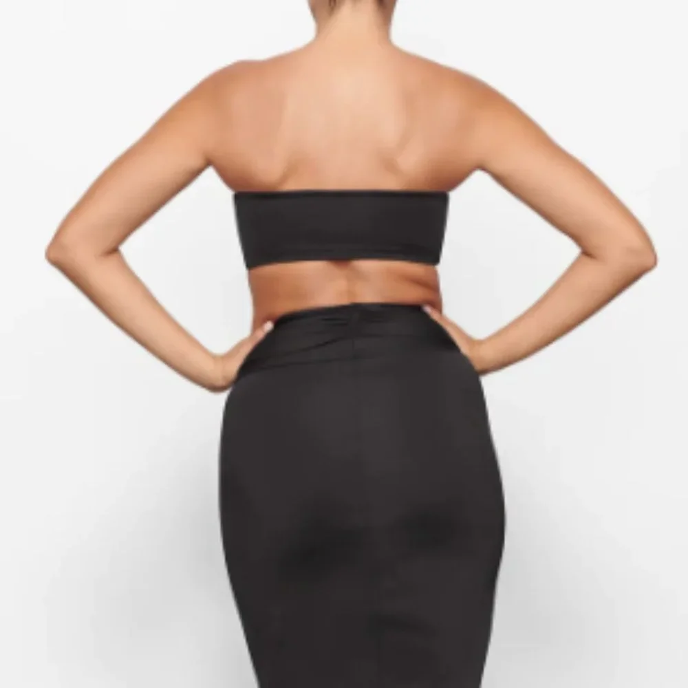 SKIMS Black Strapless Bandeau Bikini Top